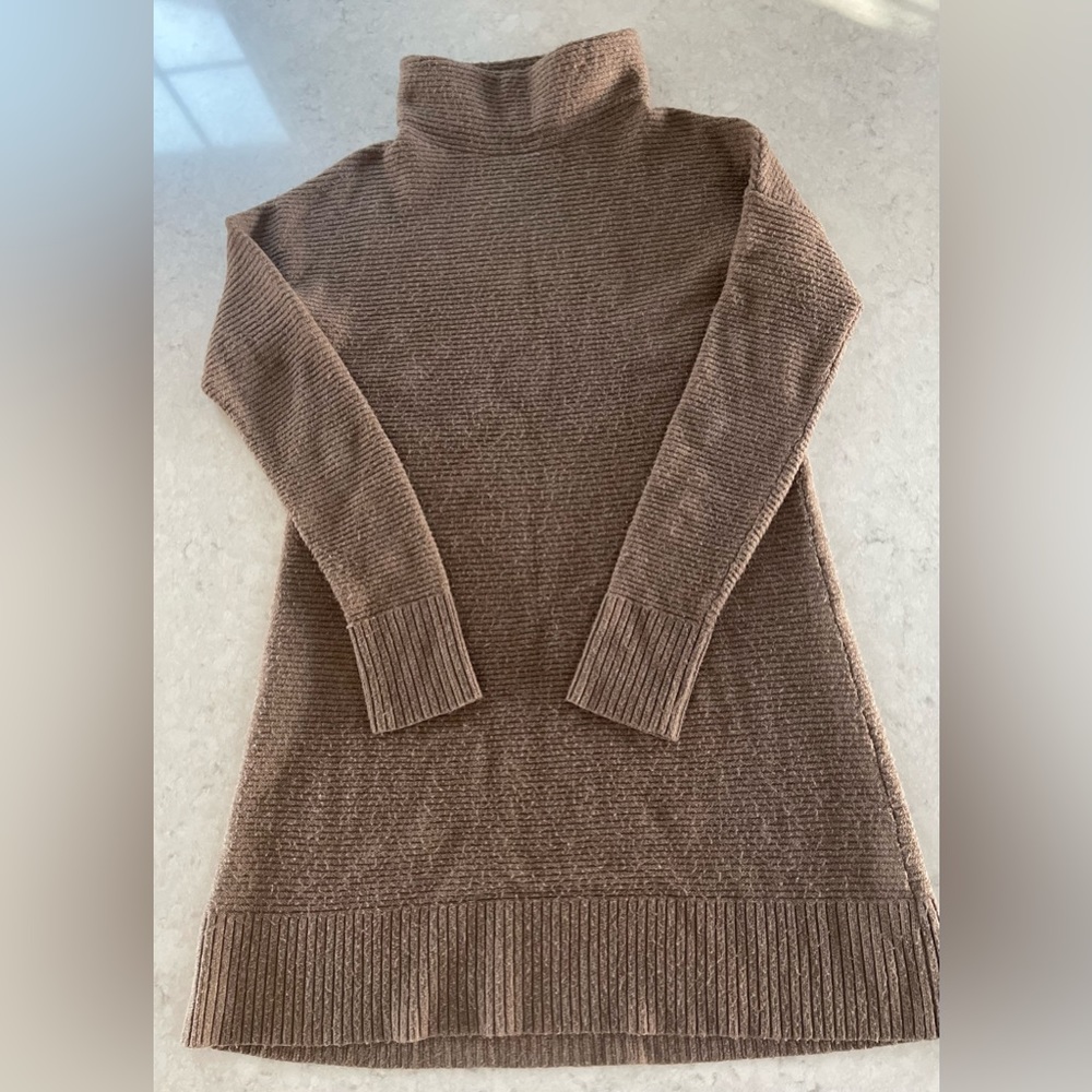 UpWest Funnel neck/mockneck Sweater Dress, taupe, sz XS